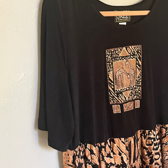Vintage More Jazz Giraffe Print Dress Size 14 - Picture 3 of 7